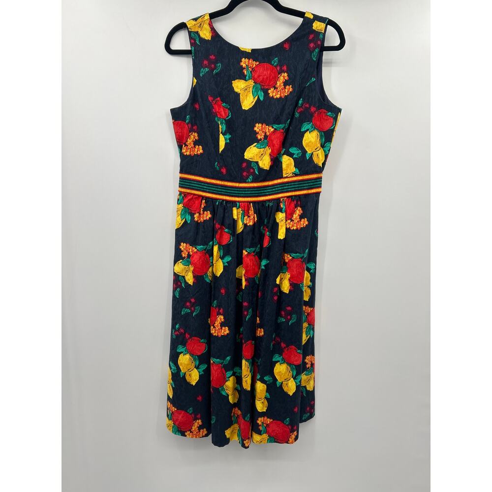Eva Mendes Collection Size 8 Floral Dress Retro Fit & Flare Fruit Novelty Print
